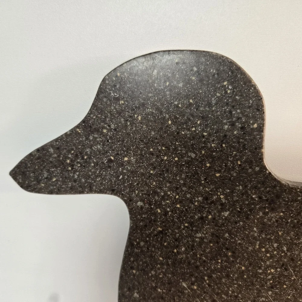 Corian SOLID‎ SURFACE Counter Gray Cutting Board Dachshund Wiener Dog